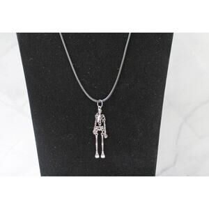 Silver Tone Articulated Skeleton Necklace N109